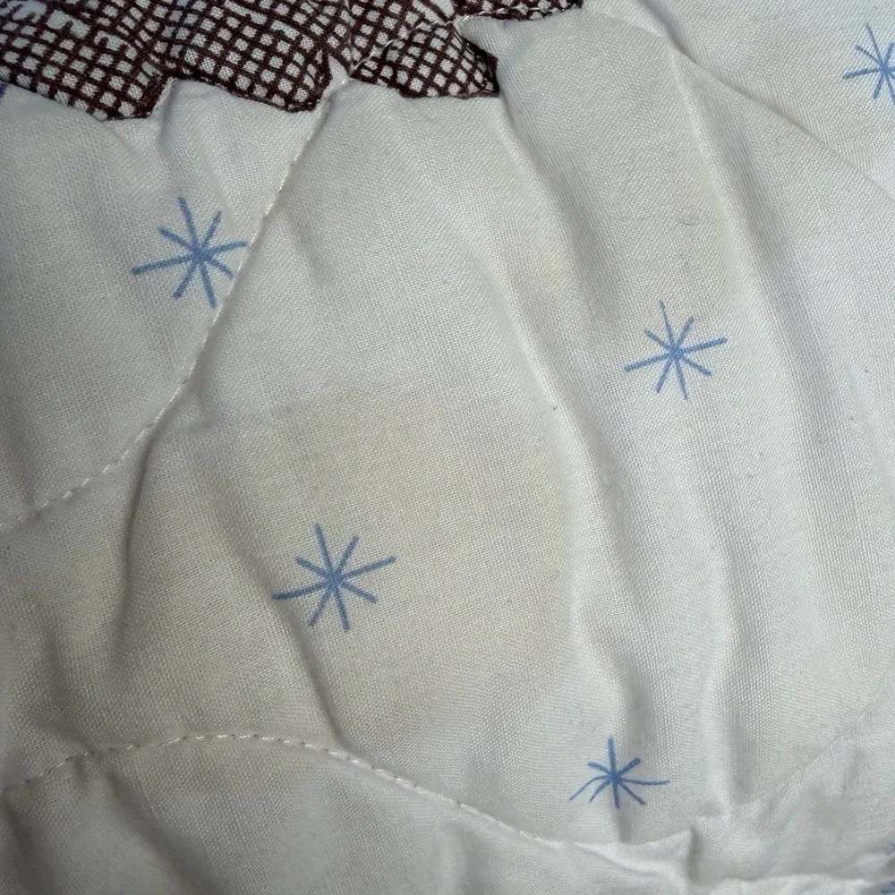 VTG Mother Goose Teddy Bear Satin Trim Quilted Crib Blanket Precious Memories?